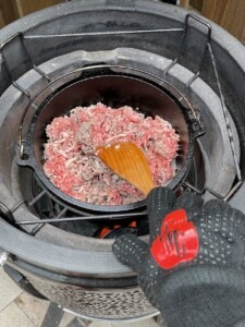 Heerlijke BBQ020 spaghetti, deze pastasaus is echt geweldig gemaakt op de BBQ