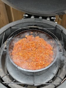 Heerlijke BBQ020 spaghetti, deze pastasaus is echt geweldig gemaakt op de BBQ